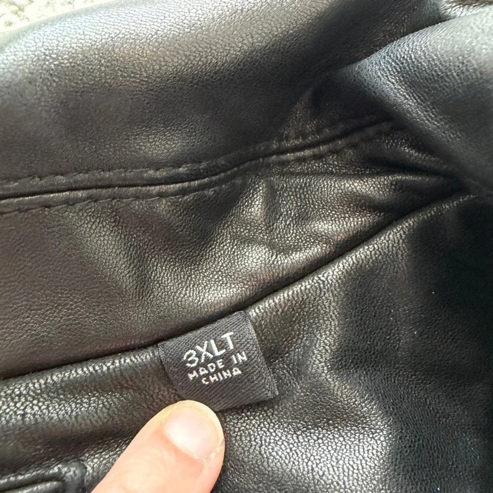 Roundtree & Yorke‎ Lambskin Leather Jacket Mens 3XLT Black Retro Classic